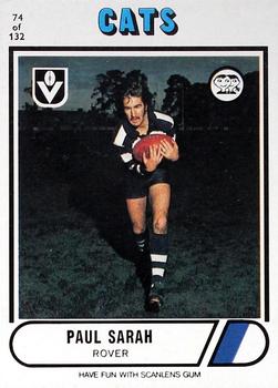 1976 Scanlens VFL #74 Paul Sarah Front
